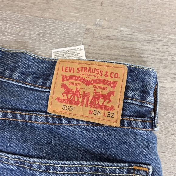 Men's Levis 505 - Jeans 36x32 - Regular Fit - Blue Jeans - Picture 7 of 7